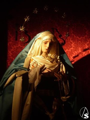 La Virgen de los Dolores de hebrea en el Va Crucis del Cristo del pasado Miercoles de Ceniza